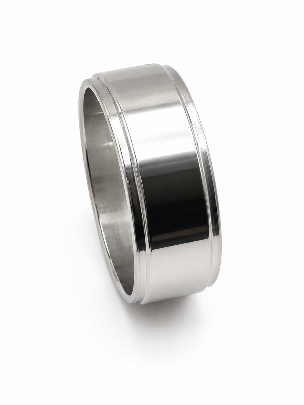 Polished Stainless Steel Men’s Band - Silver